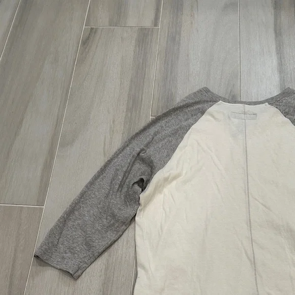 Rag & Bone Men’s Large Gray and Cream Baseball Style 3/4 Sleeve Tee - Picture 9 of 11
